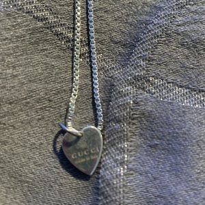 Gucci 925 silver heart charm/pendant on silver chain. Chain is not Gucci